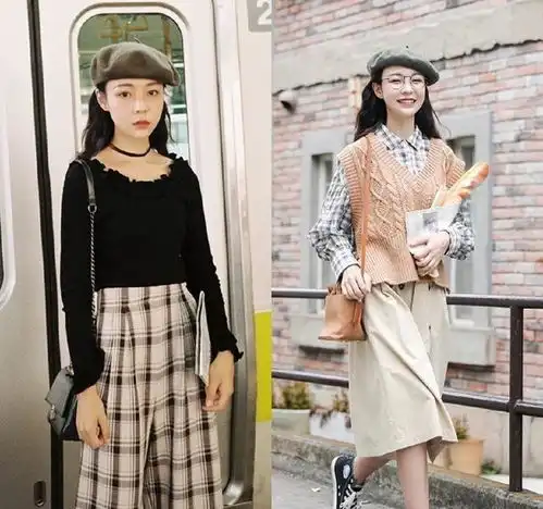 小个子女生用针织衫搭配百褶裙,少女感十足,基础款穿出高级感