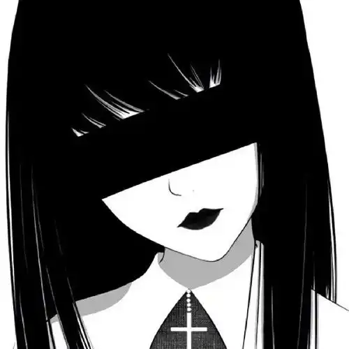 头像暗黑风黑白动漫女头像系列