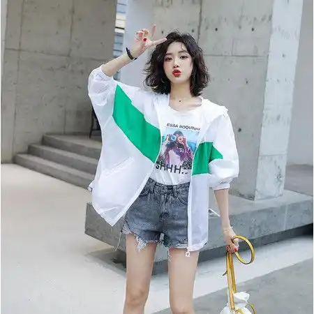 时尚防晒衣女2019春夏季新款流行仙女糖果色短款外套沙滩防晒服zcy