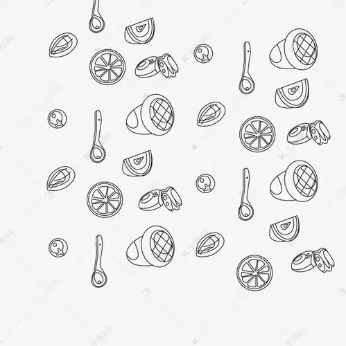 手绘黑白矢量甜点食物底纹线稿素材图片免费下载千库网