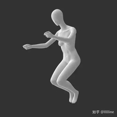 一组时尚服装品牌门店用的模特儿假人3d打印模型
