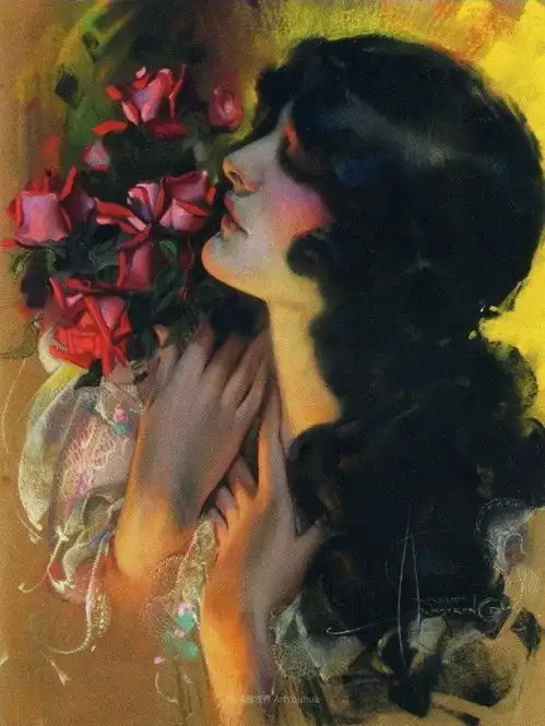 美国日历女孩之父,画家罗尔夫阿姆斯特朗女性人物油画作品欣赏