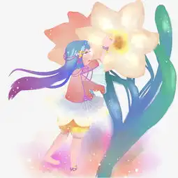 梦幻风中国风水彩女孩儿和水仙花儿图片素材其他格式下载动漫人物大全