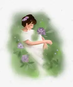 手绘花园里的女孩子素材图片免费下载高清psd千库网图片编号10749415