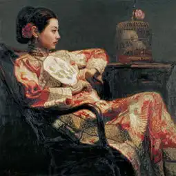 陈逸飞笔下,音乐女子水乡