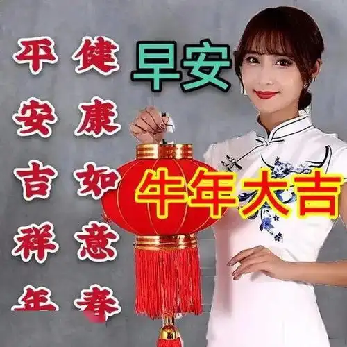 8张最新喜庆创意唯美新年快乐问候祝福美女图片免打字朋友圈新年好问候祝福美女图片精选