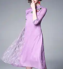 施悦名2019春夏新款女装时尚刺绣修身显瘦大摆丝麻气质中长款连衣裙女