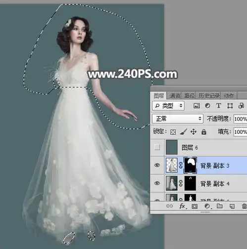 photoshop如何用通道完美抠出室内昏暗的婚纱美女