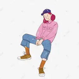 简约手绘帅气女生坐着可爱插图psd源文件素材图片免费下载高清psd千库网图片编号11369684