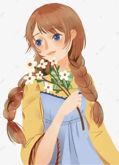 手拿鲜花的少女素材图片免费下载千库网
