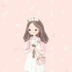 手绘水彩卡通人物森系森女