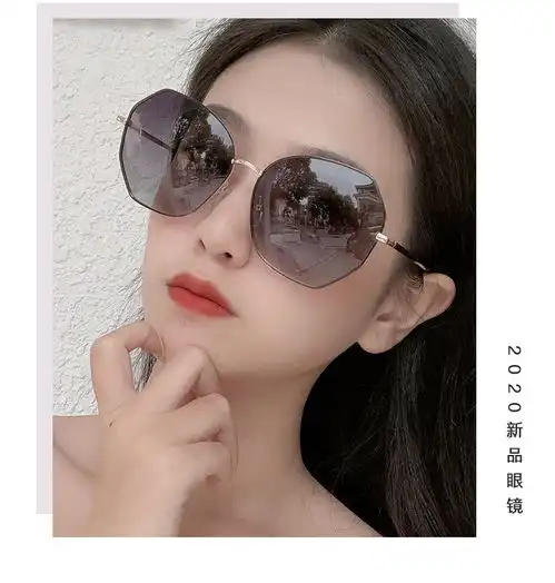 小童马新款金属偏光太阳镜女士时尚大框墨镜防紫外线开车眼镜a