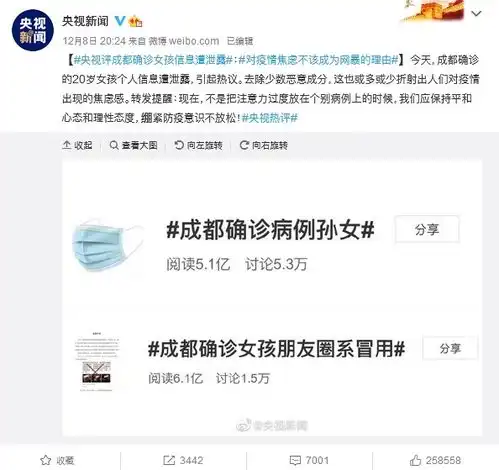 成都20岁女孩确诊新冠后惨遭人肉央视疫情不该是网暴的理由