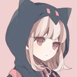 粉色短头发带黑色猫耳连衣帽的动漫女生是谁