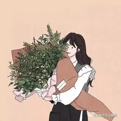 她画出了花艺师的日常韩国美女插画师的精美插画