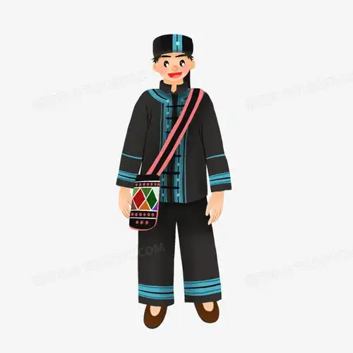 壮族男少数民族卡通手绘元素png图片素材免费下载手绘png20002000像素