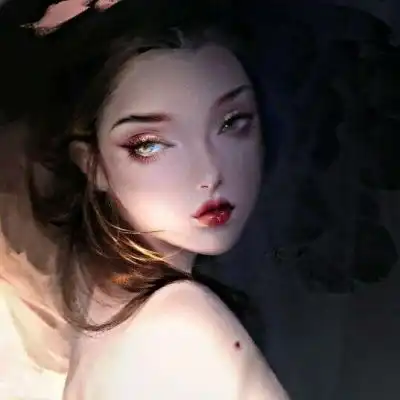 唐崎夜雨手绘古风女生头像