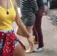 搞笑gif趣图美女,下次记得换个舞伴,今天要臭一天了