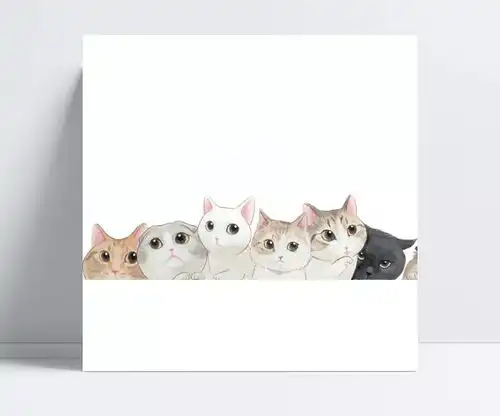 手绘猫咪背景小清新,卡通,手绘,猫咪,萌宠,可爱,海报banner,童趣伟邦帝国007