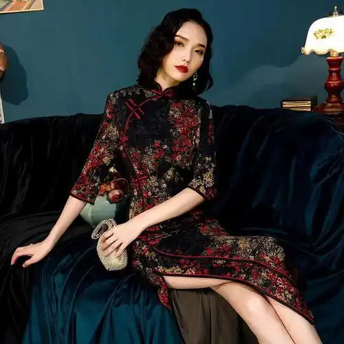 香云纱旗袍,活色生香,演绎极致女人味儿