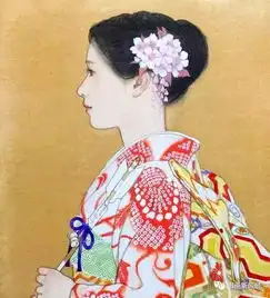 小女子画的美人画,线条真优美