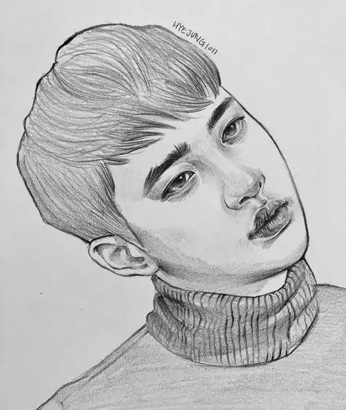 好撩人,韩国美女画笔下的水彩素描,lisa朴彩英在她笔下画活了