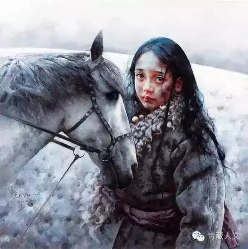 醉美西藏女孩油画