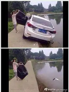 女司机趣闻大收录.方向盘档把车门全掰断