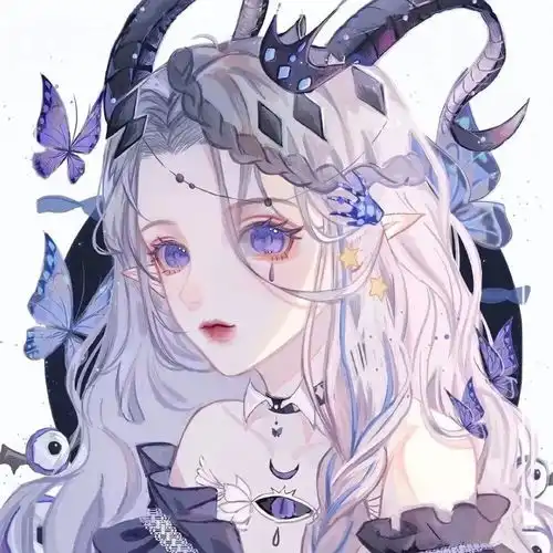 插画女生头像