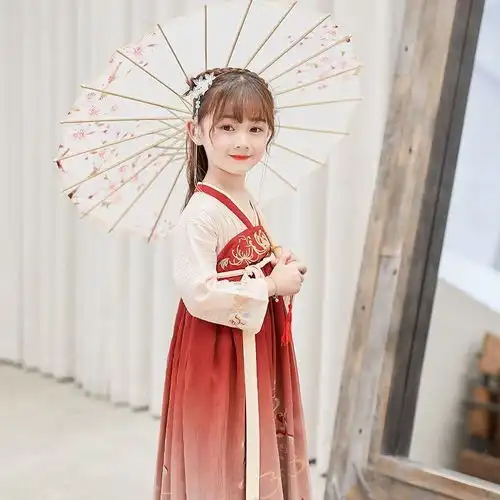 原创儿童汉服古装超仙中国风女童春夜宴齐胸襦裙汉元素宝宝汉服裙
