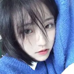 蓝色系女生文艺复古头像