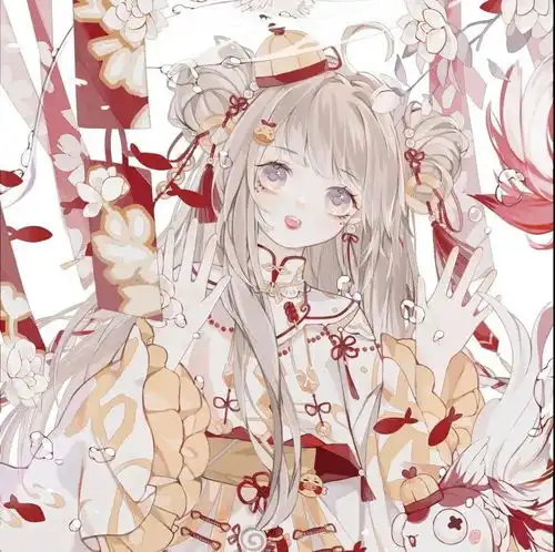 2022年闺蜜头像绝美手绘插画双人闺蜜头像