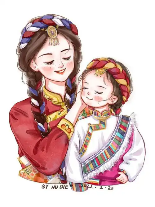 妈妈带女宝母女头像