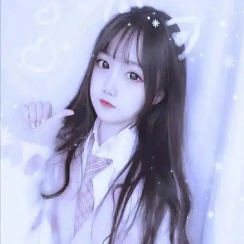超可爱滤镜闪闪女生遮脸头像