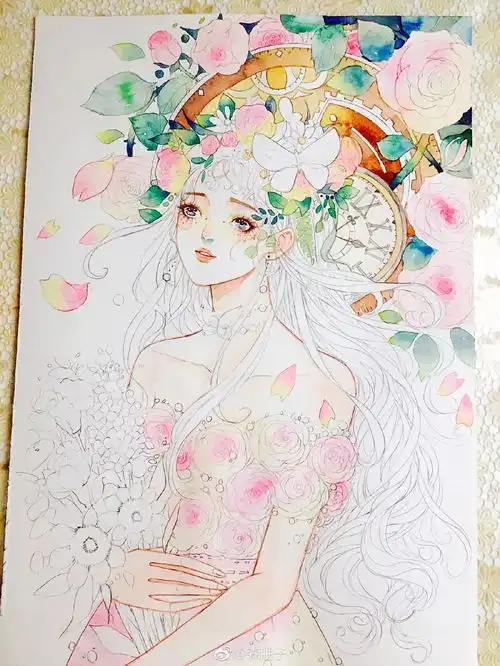 这组超有风格的水彩少女,不仅仅是小清新,还自带飘逸