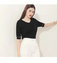 施悦名2019春季新款女装针织衫羊毛衫v领套头中袖糖果色打底毛衣