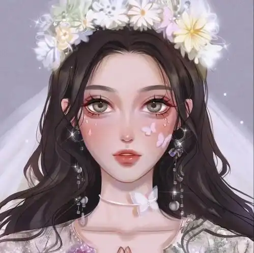 好看的手绘女生闺蜜头像128