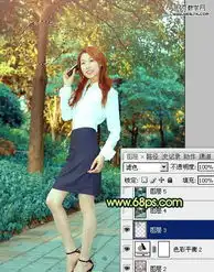 photoshop调色青色美女图片的调色