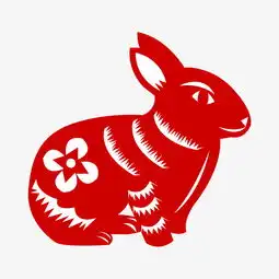 蹲着的兔子红色剪纸图片素材其他格式下载动漫人物大全
