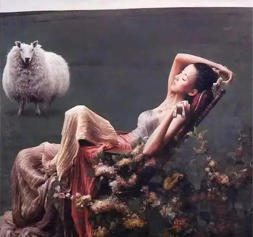 唯美东方女神,就在艺术家的人体油画中