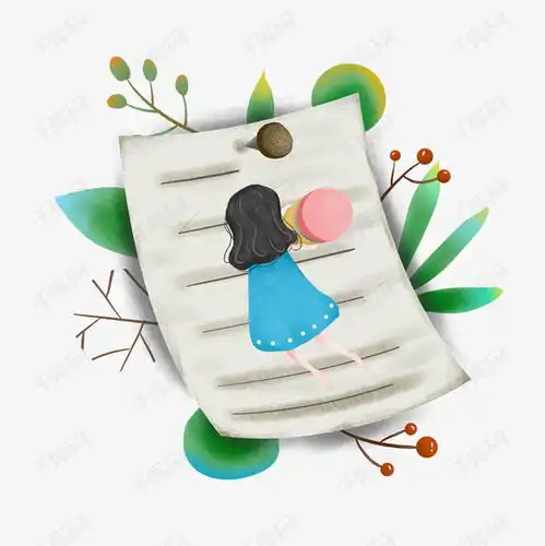 简约写信的女孩插画海报免抠元素素材图片免费下载千库网