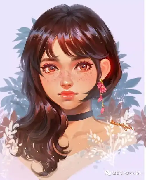 她的插画作品充满灵动的,通透细腻,美到想用来当头像cg窝
