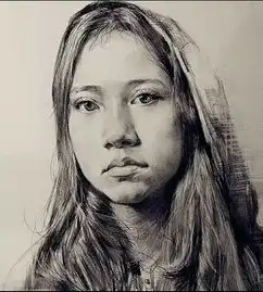 素描人物肖像女孩