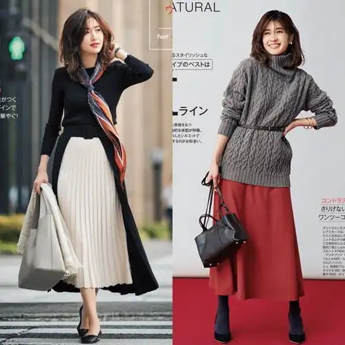 果然,这才是优雅女人的标配毛衣百褶裙,谁见都夸好看