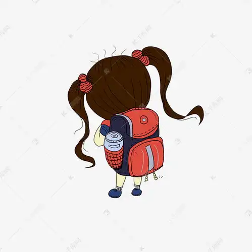 开学季背书包卡通女孩背影素材图片免费下载千库网