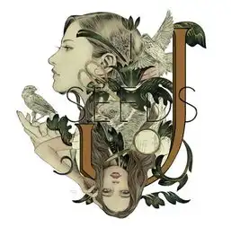 美女字母创意插画