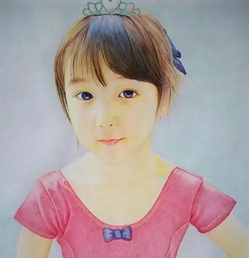 圆珠笔画出来的美女,清新脱俗