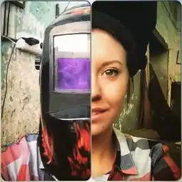 高颜值女焊工尾排焊接技术亮瞎你的眼