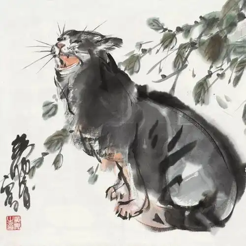 看看黄胄笔下的小萌猫