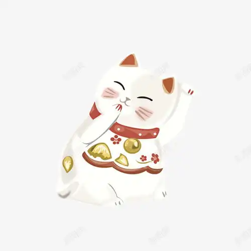 卡通手绘可爱的招财猫页面网页平面电商创意素材可爱猫咪素材